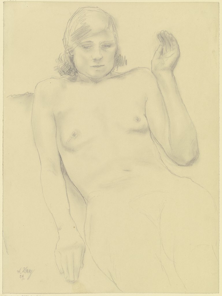 Reclining female nude, August Haag