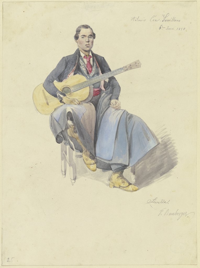 Spaniard with guitar, Fritz Bamberger