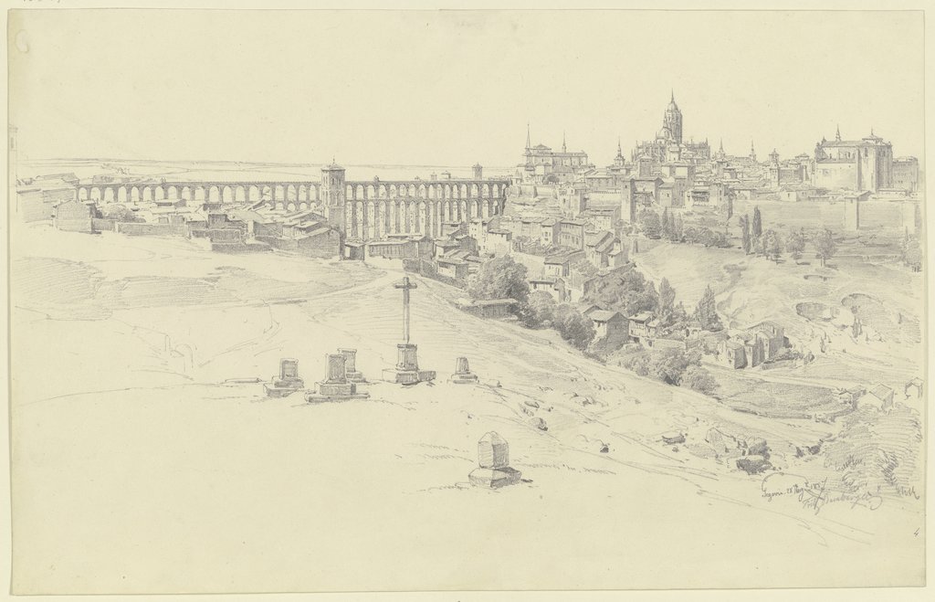 Ansicht von Segovia mit der großen römischen Wasserleitung, Fritz Bamberger