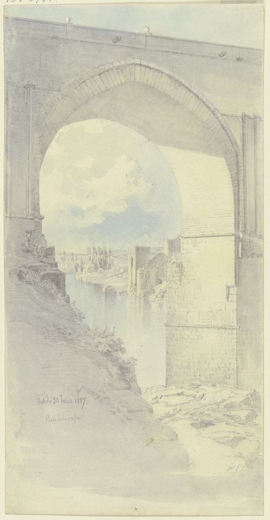 Durchblick durch den Bogen einer Brücke in Toledo, Fritz Bamberger