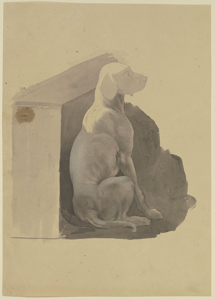 Dog in front of its hut, Jakob Becker