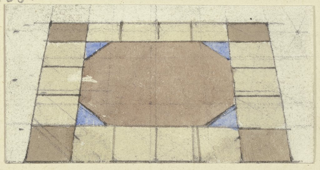 Fußbodenornament in perspektivischer Verkürzung, Karl Ballenberger