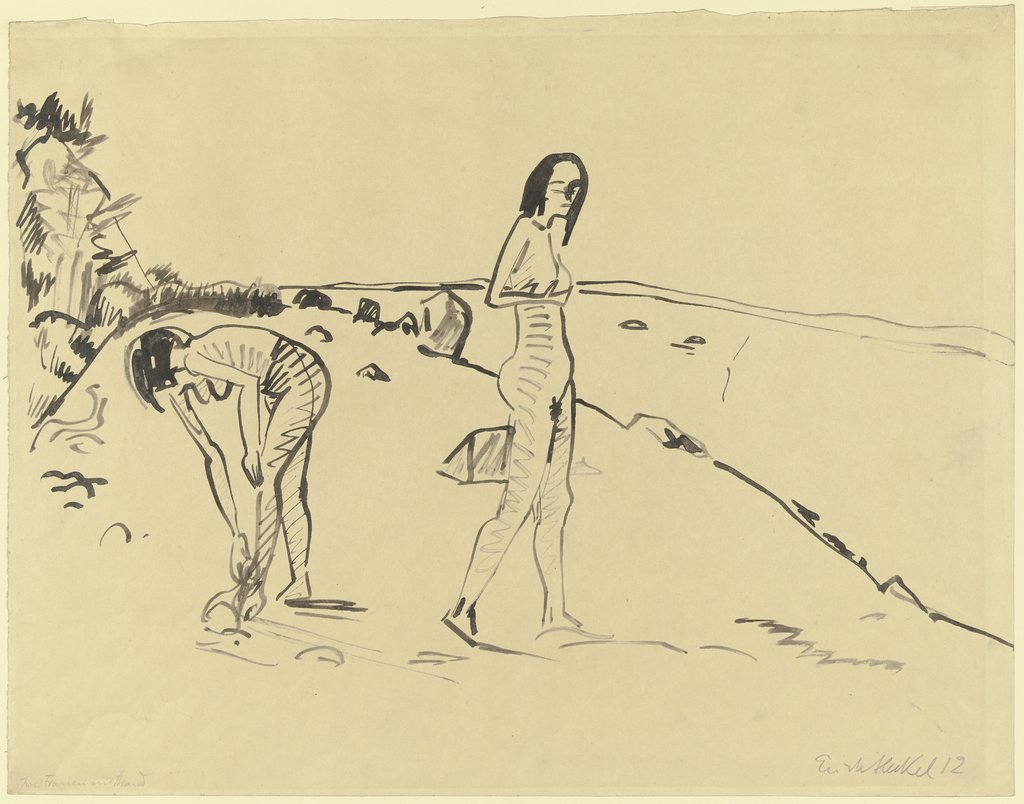 Zwei Frauen am Strand, Erich Heckel