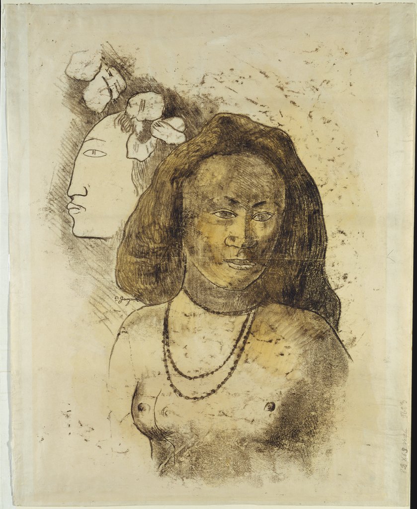 Tahitian Woman with Evil Spirit, Paul Gauguin