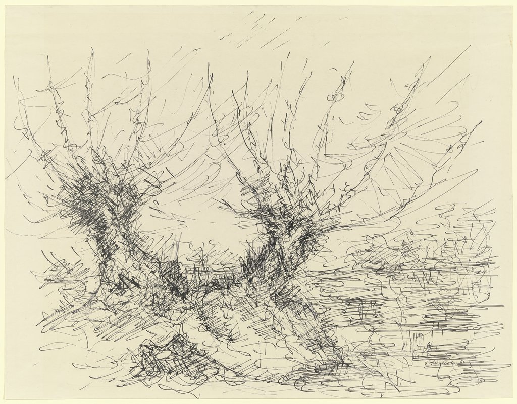 Two pollard willows, Friedrich von Holzhausen