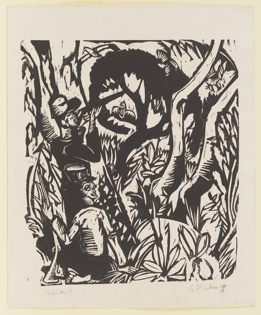 Taubenjäger im Gehölz, Fehmarn, Ernst Ludwig Kirchner