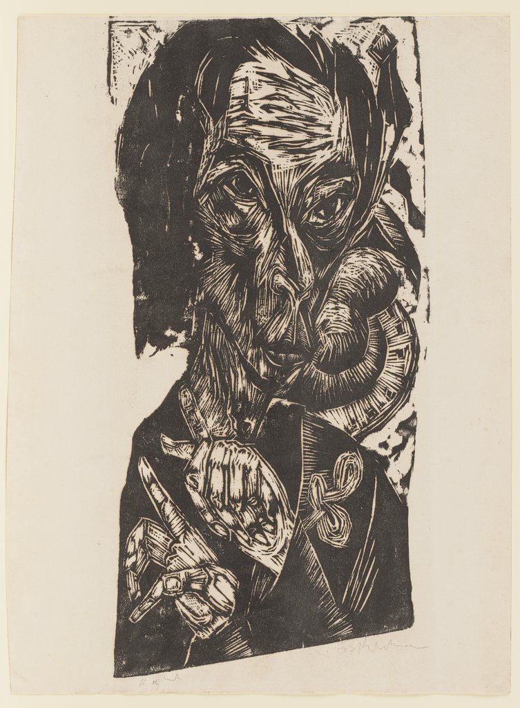 Head of a Sick Man (Self-Portrait), Ernst Ludwig Kirchner