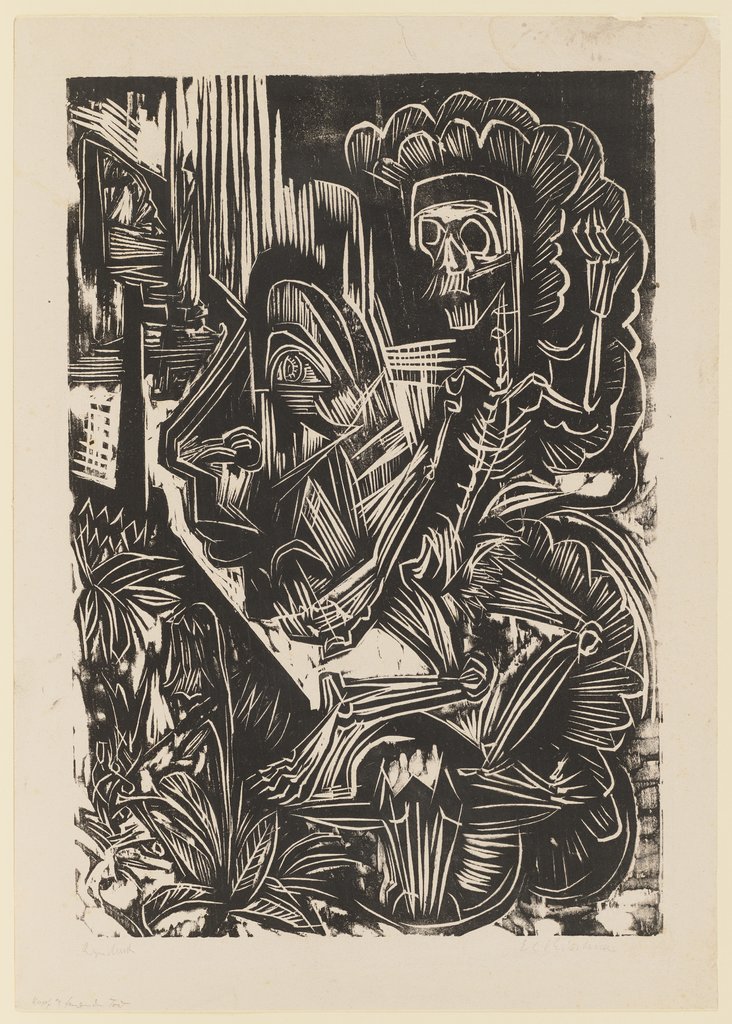 Self-Portrait with Dancing Death, Ernst Ludwig Kirchner