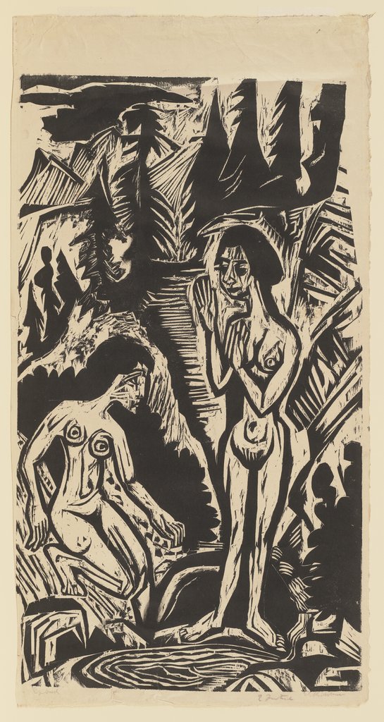 Zwei badende Frauen im Felsenbach, Ernst Ludwig Kirchner