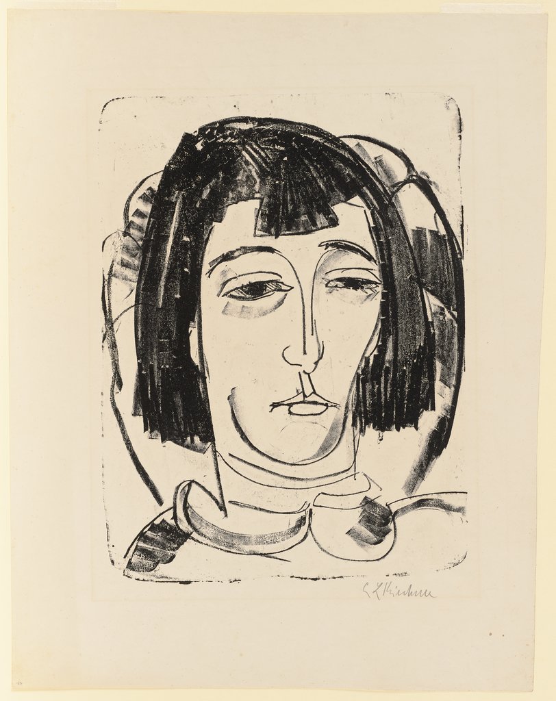 Kopf Erna mit kurzem Haar, Ernst Ludwig Kirchner
