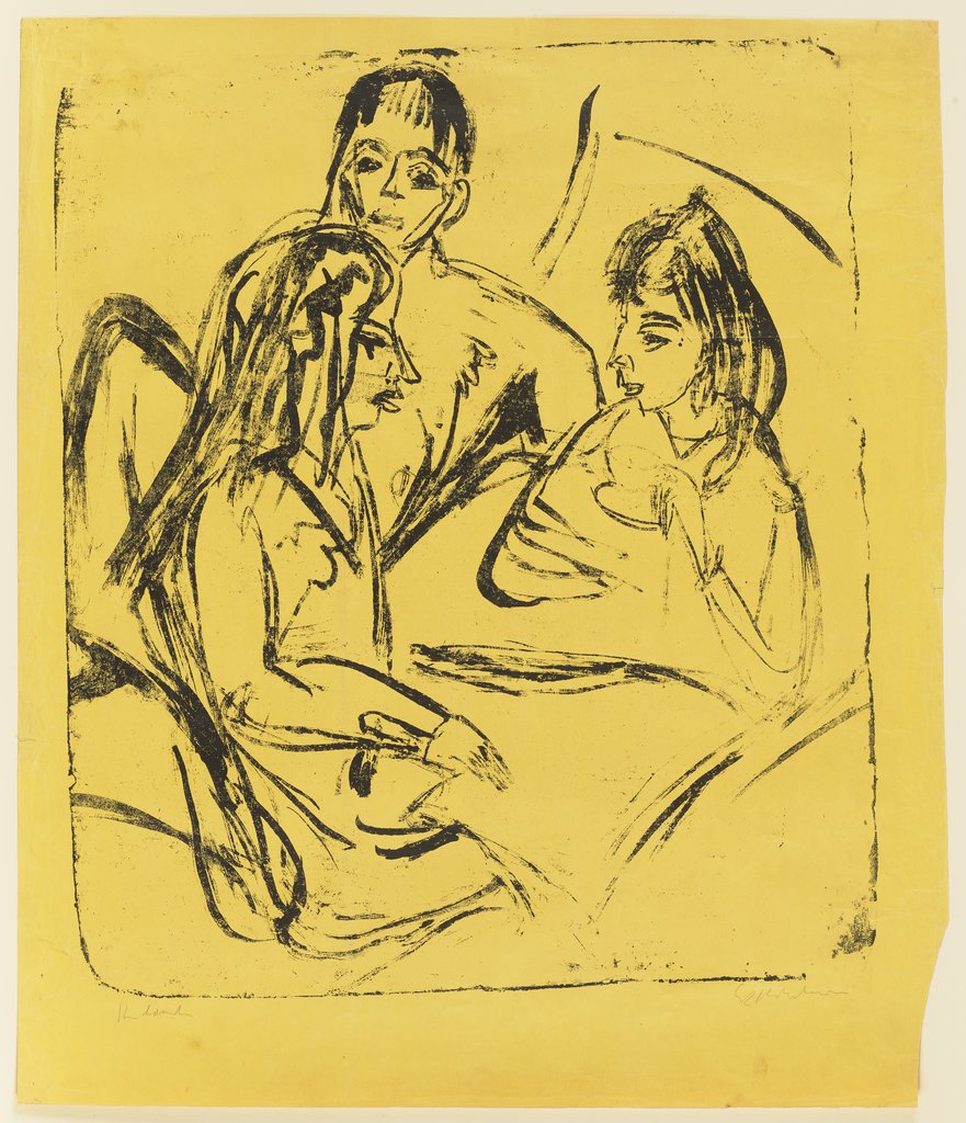 Die Rekonvaleszentin. –  Mann mit zwei Mädchen, Ernst Ludwig Kirchner