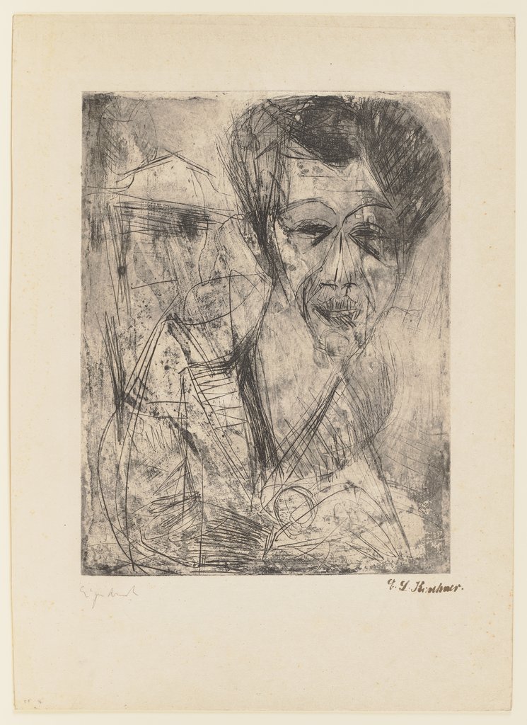 Selbstbildnis, zeichnend, Ernst Ludwig Kirchner