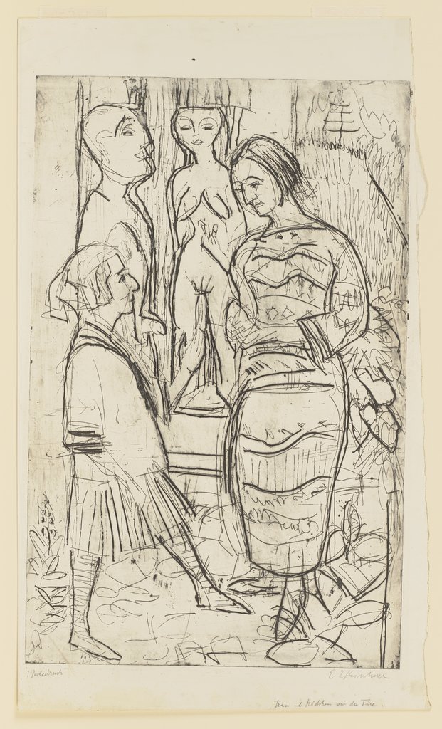 Frau und Mädchen vor der Türe, Ernst Ludwig Kirchner