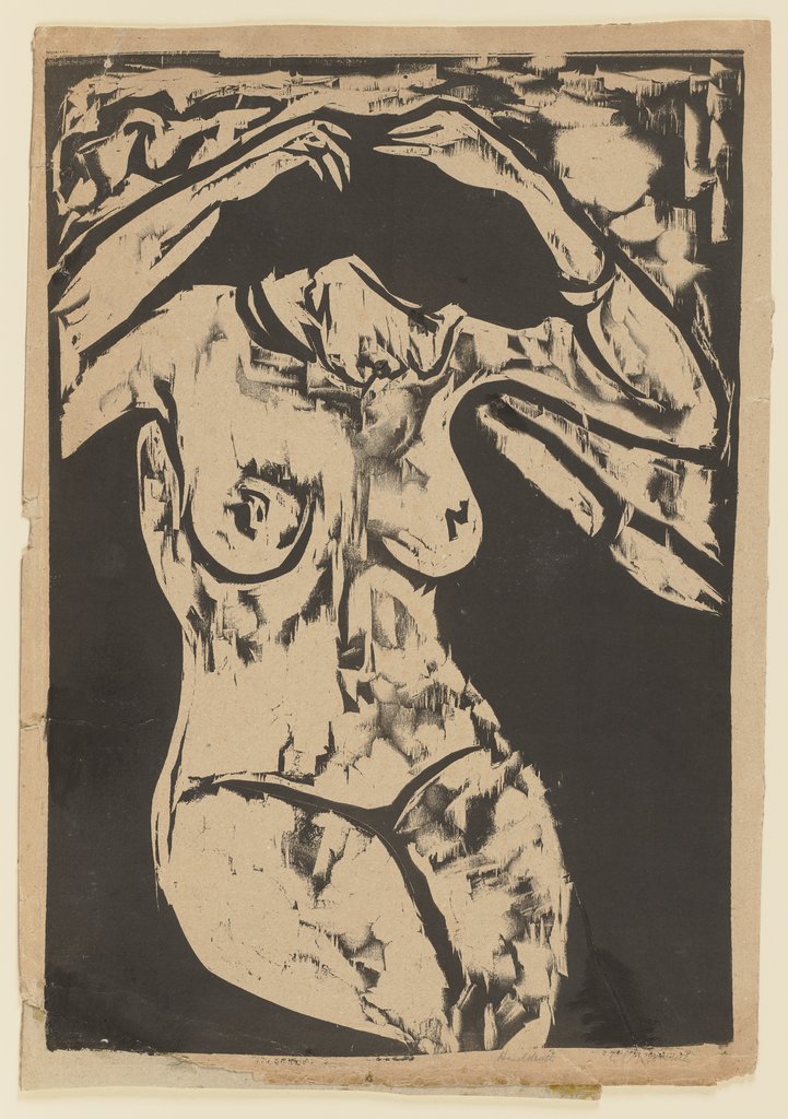 Sitzender Akt, die Haare ordnend, Ernst Ludwig Kirchner