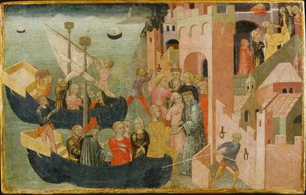 Ankunft der Helena in Troja, Sieneser Meister um 1430