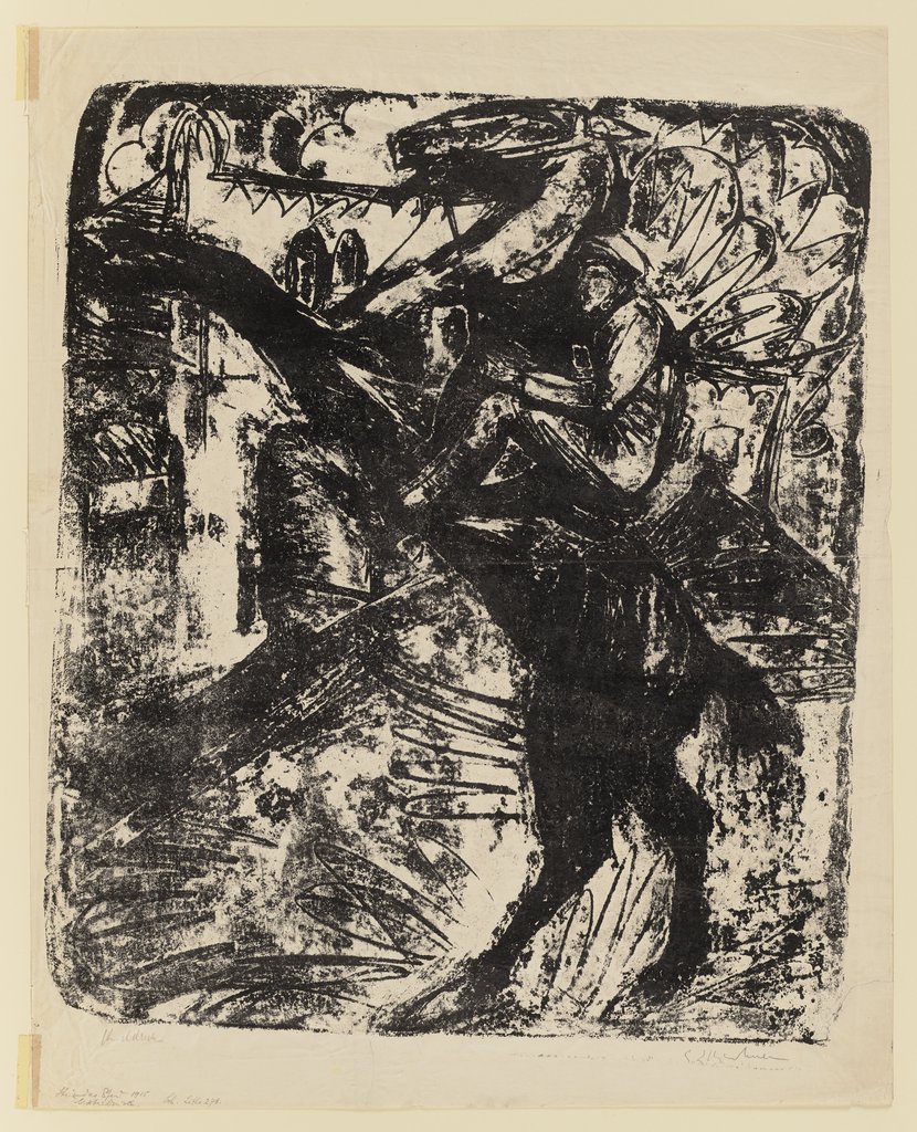 Steigendes Pferd mit Reiter, Ernst Ludwig Kirchner