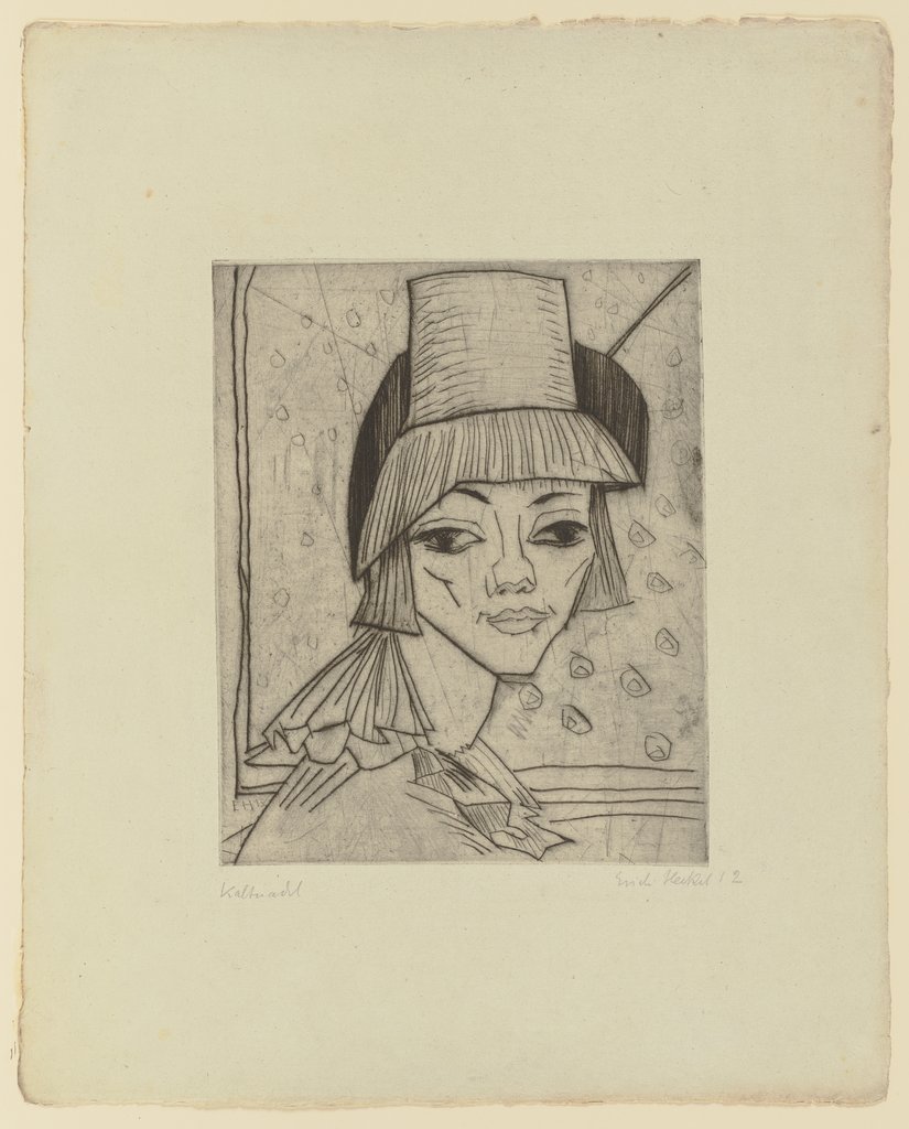 Mädchen mit hohem Hut, Erich Heckel